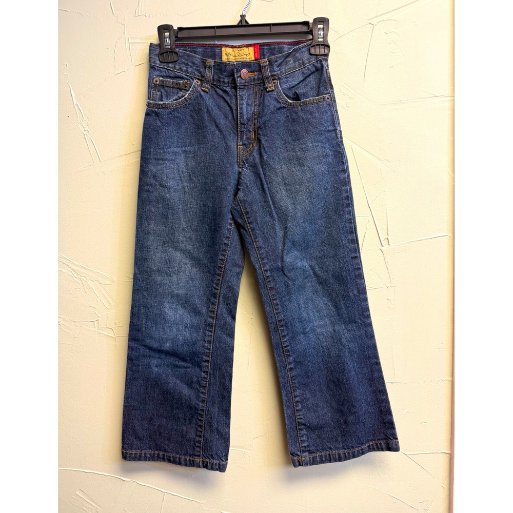 Old Navy Boys Straight Leg Denim Jeans Blue Medium Wash Cotton Size 7